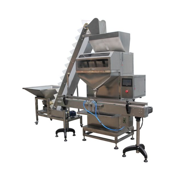 Automatic weighing filling machine for granulate products rice, legumes, dry nuts, candies, chewing gums,beads, screws,chemicals,pesticides,fertilizers,animal feeds