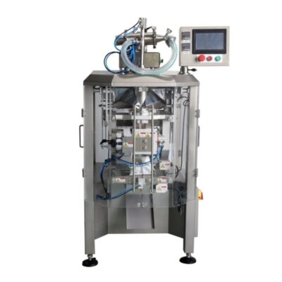 Vertical flow pack packaging machine for liquids semi liquids viscous products